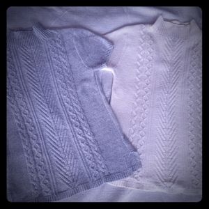 Crewneck Short Sleeve Cable Neck Sweater